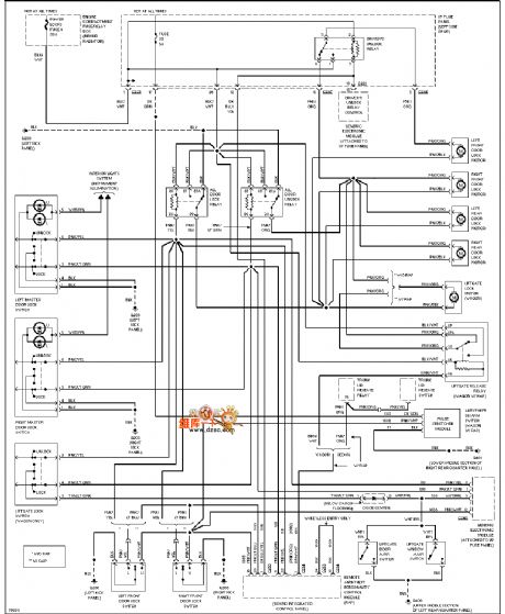 Mazda 96TAURUS electric door lock circuit