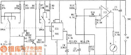 Straight-Flow Capacitance Tester Circuit Diagram