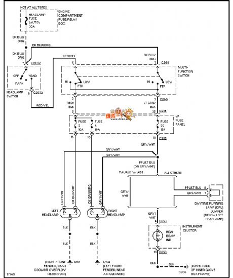 Mazda 96TAURUS defogger circuit