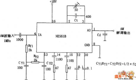 The bilateral band modem circuit composed of NE561B