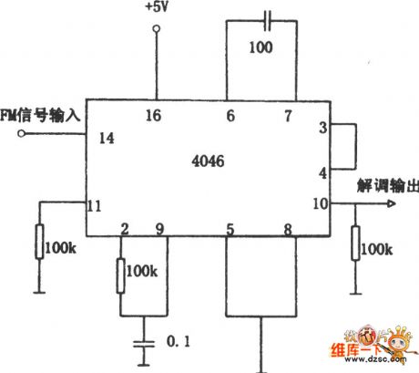 The PLL FM demodulator (4046) circuit