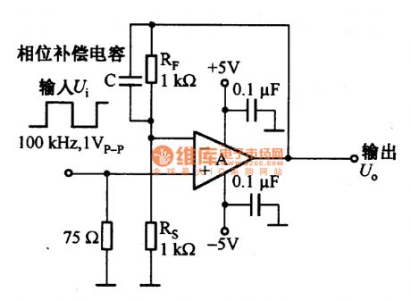 Feedback resistance circuit diagram of current feedback operational amplifier