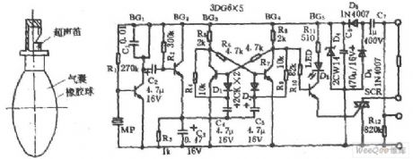 Electric fan sub-ultrasonic remote control switch circuit