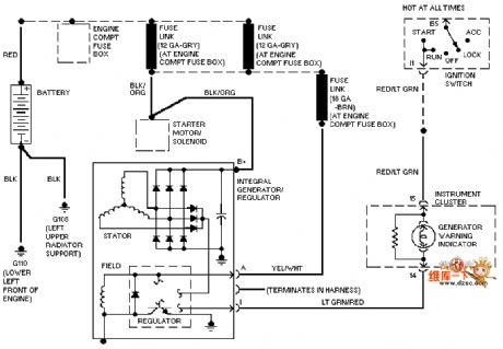 Mazda 95TAURUS (3.2L, SHO) charging system circuit