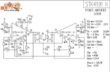 The STK4191 application circuit