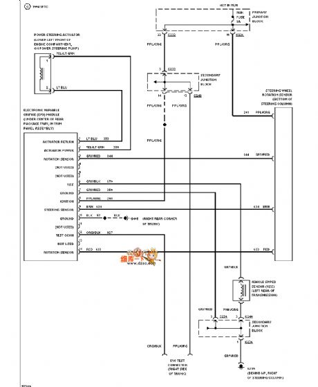 Mazda 94THUNDERBIRD (non-program-controlled suspension) electronic power steering circuit