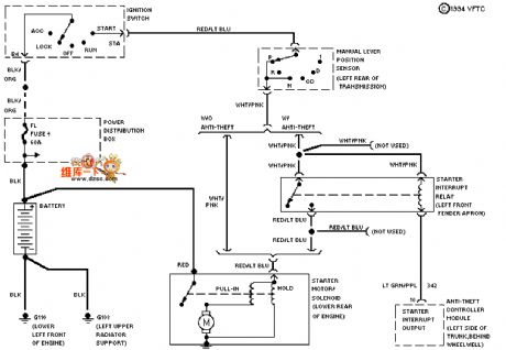 Mazda 94THUNDERBIRD (4.6L) starting circuit
