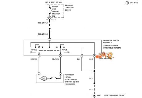 Mazda 94THUNDERBIRD sunroof circuit