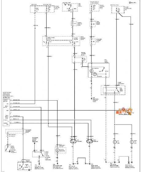 Mazda 94THUNDERBIRD (with DRL) headlamp and fog lamp circuit