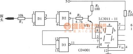 (CD4001)message display logical pen circuit of gate circuit