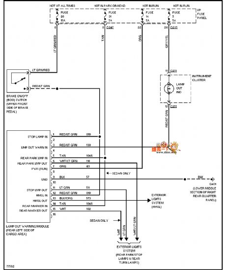 Mazda 96TAURUS lamp monitor circuit