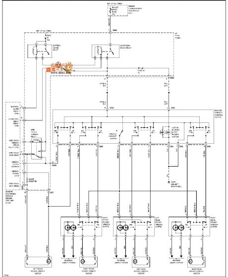 Mazda 96TAURUS power window circuit