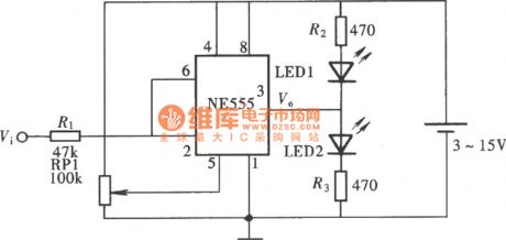 logical pen of Luminous display type circuit of NE555