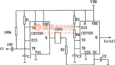 The random frequency doubler composed of CH7555