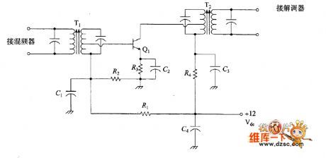 Simple transistor IF amplifier circuit