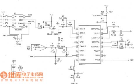 OOK 315MHz Emitter Module Circuit Diagram