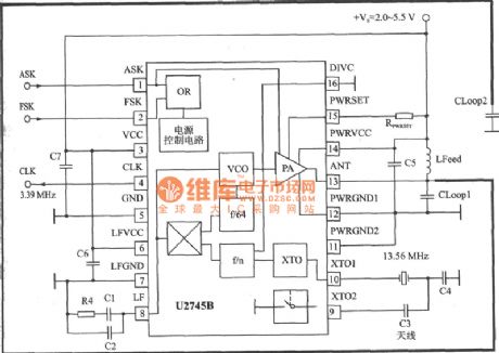 ASK/FSK 450～300MHz Emitter Circuit Diagram