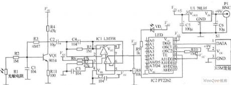 transmitter circuit with photo resistor