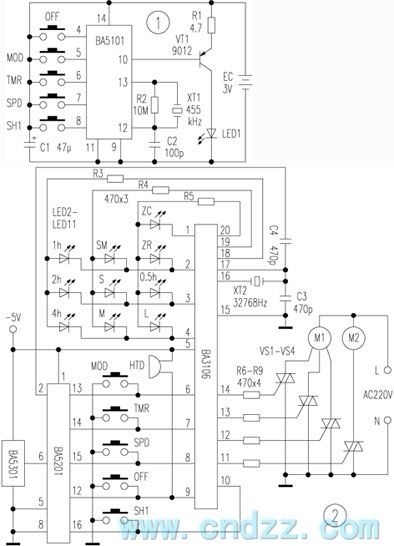 Gree KYTA-30B remote control electric fan circuit