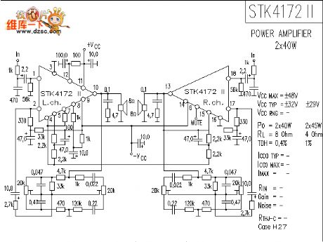 the STK4172 application circuit