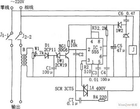 cinsisting of 555 single quantitative power supply controller circuit