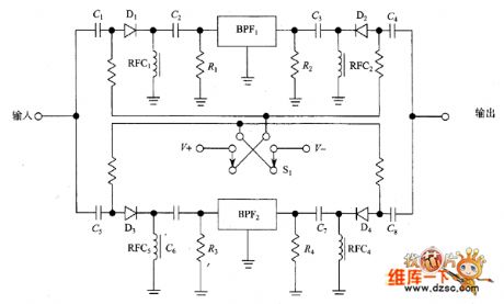 PIN diode with band-pass filter switch circuit - Control ...
