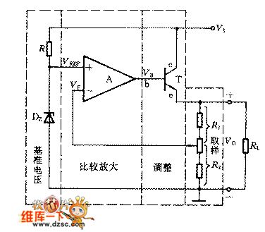The op-amp feedback serial connection voltage stable circuit