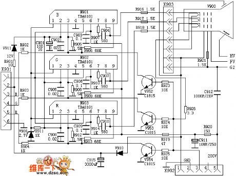 The tda6101 video amplifier circuit