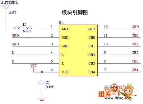 The DEMO-80110NE module pin circuit