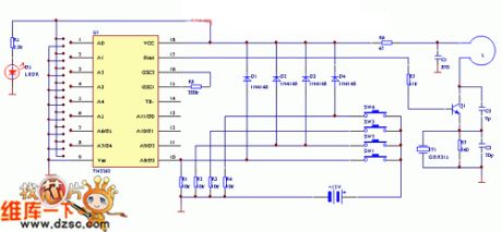 The key ring type wireless encoding remote control circuit (2)