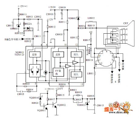 The Changhong hp(5168) projection green primary video amplifier circuit