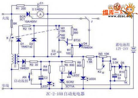 The auto charging motor circuit