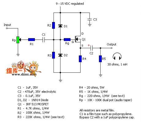 The MOSFET A amplifier circuit