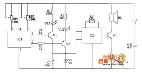the circuit of the double hresholds temperature alertor(3)