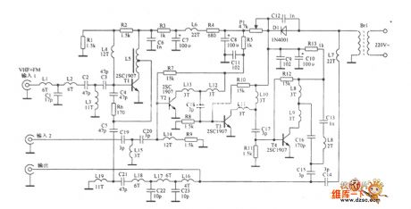 the amplified circuit of an improved Durestos  All-Channel Antenna