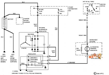 Mazda 94THUNDERB (4.6L) charging system circuit