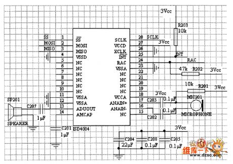 ISD4004 interface module circuit