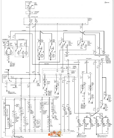 Mazda 94THUNDERBIRD (without remote control door lock) inside lamp circuit