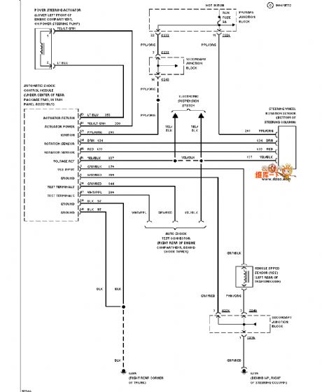 Mazda 94THUNDERBIRD (program-controlled suspension) electronic power steering circuit