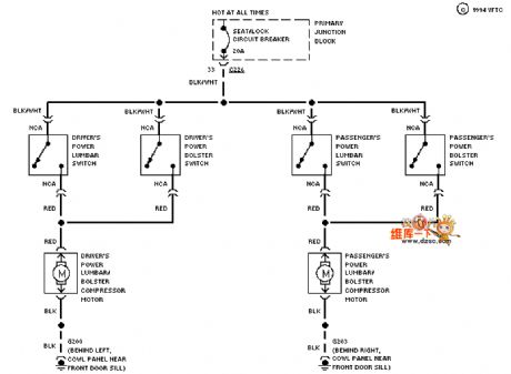 Mazda 94THUNDERBIRD electric seat lumbar circuit