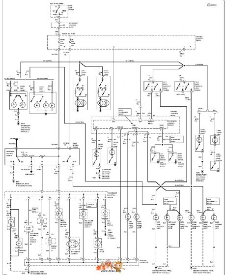 Mazda 94THUNDERBIRD (with remote control door lock) inside lamp circuit