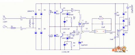 40W fluorescent lamp electronic ballast circuit