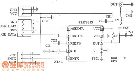 FSK/ASK 433MHz Emitter Circuit Diagram