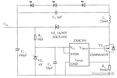 Drive LED Circuit of Voltage Dropping Model DC／DC Converter