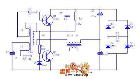 The micro intermediate power switch power supply circuit