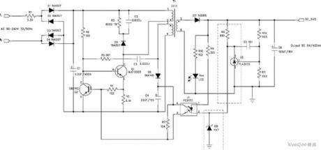 RCC 5V/400mA switch power supply circuit