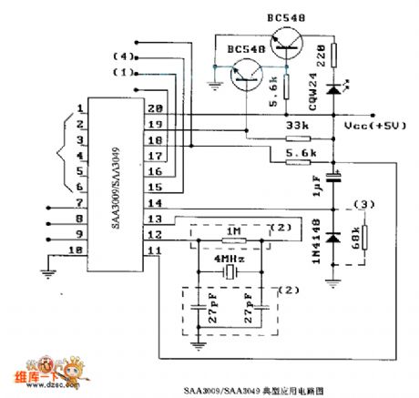 The SAA3009/SAA3049 infrared remote control decoding circuit