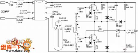 The electric energy-saving lamp circuit