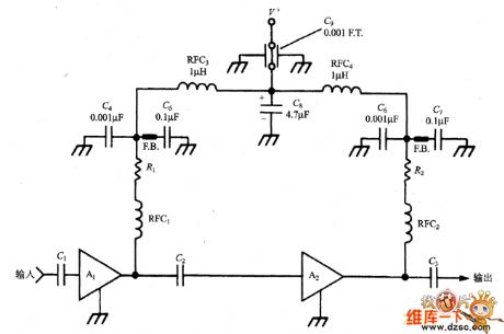Cascaded MMIC amplifier circuit