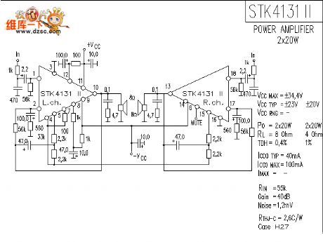The STK4131 application circuit